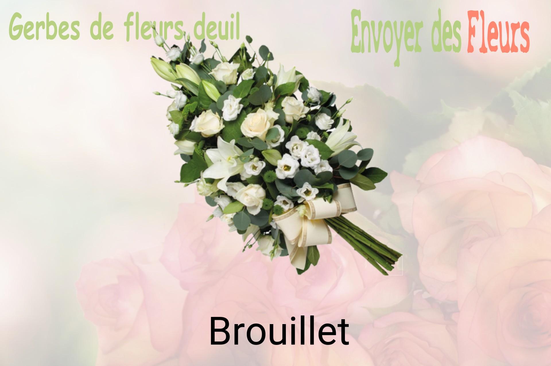 Gerbe de fleurs de deuil livrée à Brouillet